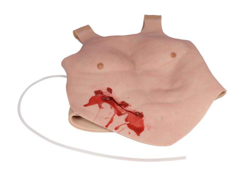 (X1200) Chest Skin with Shrapnel Wound to Strap On